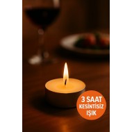 Ev ve Parti Dekorasyonu İçin Tealight Mum – Loş Işıkta Romantik Ambiyans, 3 Saat Yanma Süresi Ev ve Parti Dekorasyonu İçin Tealight Mum – Loş Işıkta Romantik Ambiyans, 3 Saat Yanma Süresi