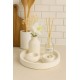 Dekoratif 5li Set Mum Çizgili Vazo Tealight mumluk ve Oda Kokusu Seti Dekoratif 5li Set Mum Çizgili Vazo Tealight mumluk ve Oda Kokusu Seti