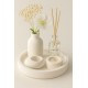 Dekoratif 5li Set Mum Çizgili Vazo Tealight mumluk ve Oda Kokusu Seti Dekoratif 5li Set Mum Çizgili Vazo Tealight mumluk ve Oda Kokusu Seti
