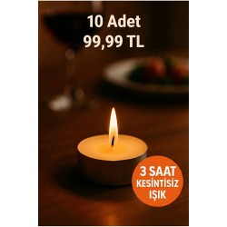 Ev ve Parti Dekorasyonu İçin Tealight Mum – Loş Işıkta Romantik Ambiyans, 3 Saat Yanma Süresi Ev ve Parti Dekorasyonu İçin Tealight Mum – Loş Işıkta Romantik Ambiyans, 3 Saat Yanma Süresi