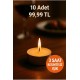Ev ve Parti Dekorasyonu İ&ccedil;in Tealight Mum &ndash; Loş Işıkta Romantik Ambiyans, 3 Saat Yanma S&uuml;resi