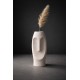 Beton Dekoratif Vazo Yüz Formu Modern Büyük Gri Pampas Vazosu Beton Dekoratif Vazo Yüz Formu Modern Büyük Gri Pampas Vazosu